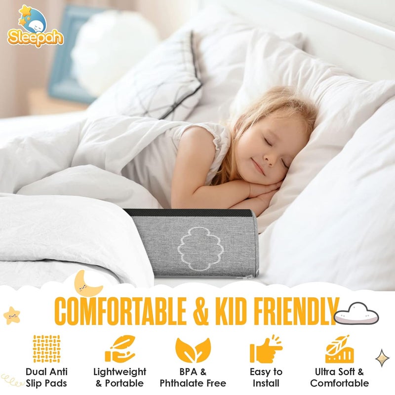 Sleepah Bed Bumpers for Toddlers Memory Foam Rail Guards Waterproof Washable Dual Sided Non-Slip Soft Cover - Safety Guard Noodle Long Pillow Pads for King Queen Full Twin Beds (1 Pack) - Image 4